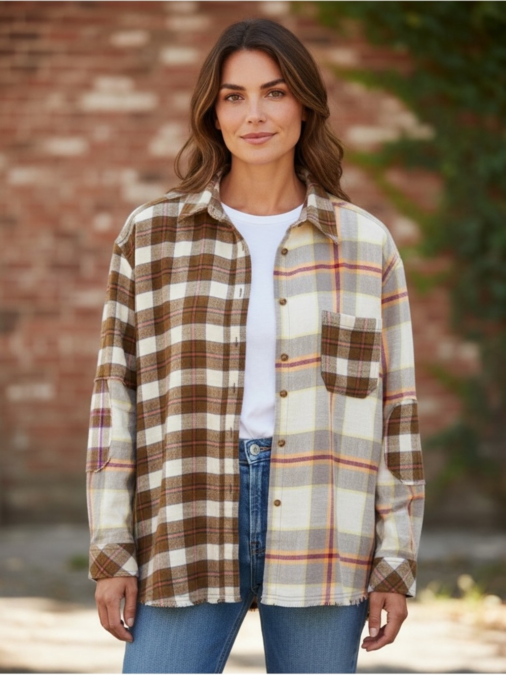 BDG Urban Outfitters Ted Patchwork Plaid Oversized Flannel Shirt Medium Grunge
